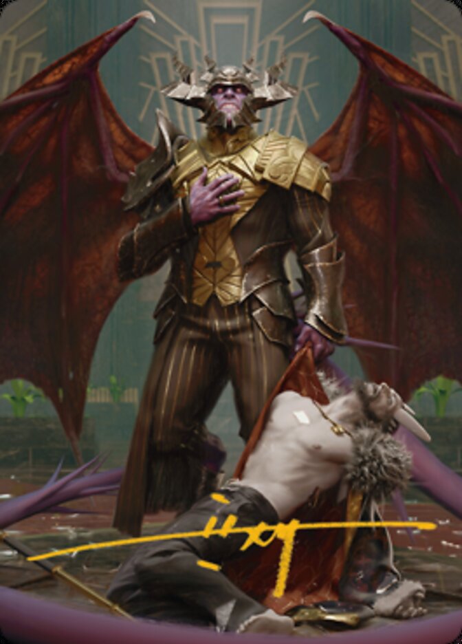 Ob Nixilis, the Adversary 1 Art Card (Gold-Stamped Signature) [Streets of New Capenna Art Series] - Evolution TCG