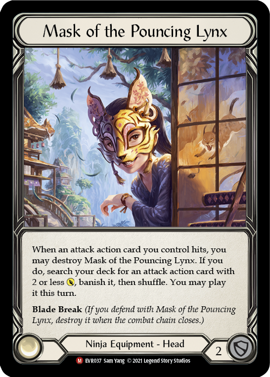 Mask of the Pouncing Lynx [EVR037] (Everfest)  1st Edition Cold Foil - Evolution TCG