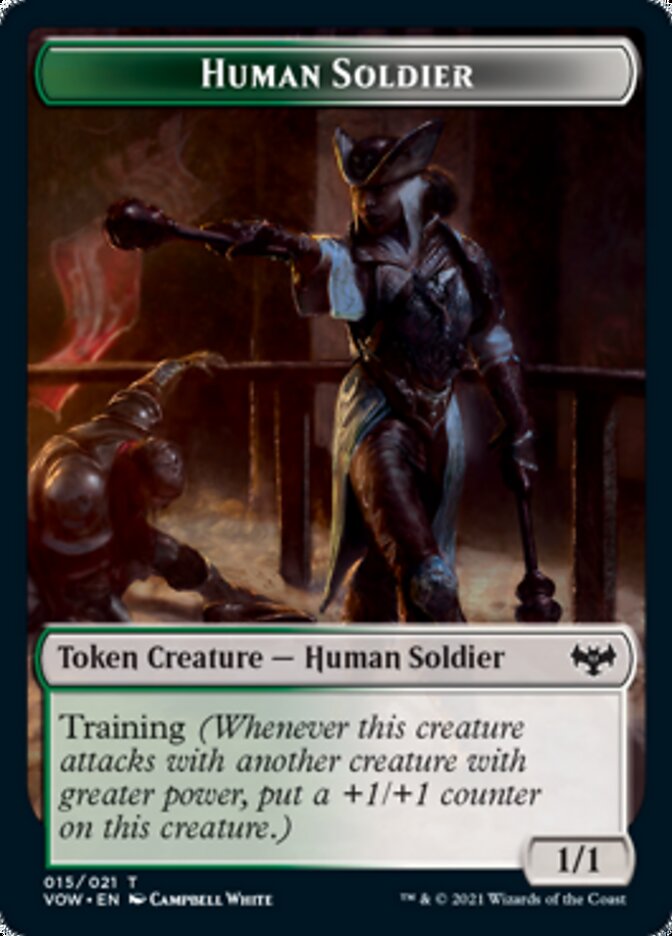 Zombie (008) // Human Soldier Double-sided Token [Innistrad: Crimson Vow Tokens] - Evolution TCG