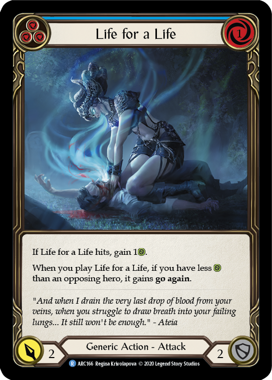 Life for a Life (Blue) [U-ARC166] (Arcane Rising Unlimited)  Unlimited Normal - Evolution TCG