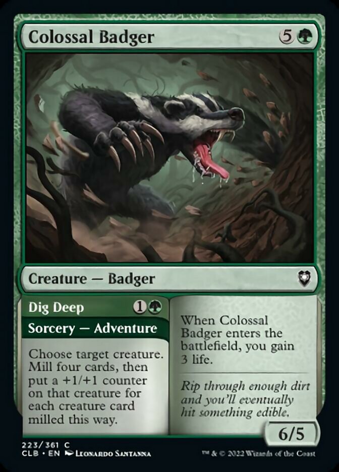 Colossal Badger // Dig Deep [Commander Legends: Battle for Baldur's Gate] - Evolution TCG