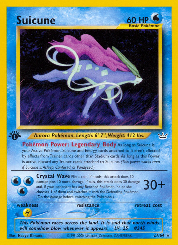 Suicune (27/64) [Neo Revelation 1st Edition] - Evolution TCG