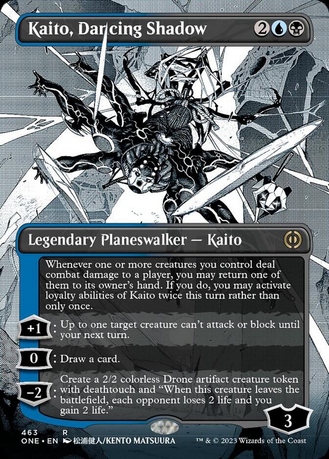 Kaito, Dancing Shadow (Borderless Manga Step-and-Compleat Foil) [Phyrexia: All Will Be One] - Evolution TCG