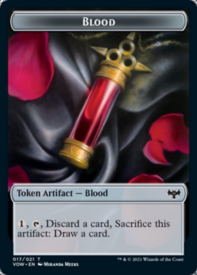 Blood // Emblem - Chandra, Dressed to Kill Double-sided Token [Innistrad: Crimson Vow Tokens] - Evolution TCG