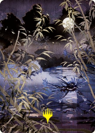 Swamp Art Card (Gold-Stamped Signature) [Kamigawa: Neon Dynasty Art Series] - Evolution TCG
