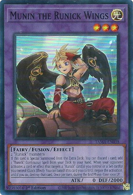 Munin the Runick Wings [TAMA-EN038] Super Rare - Evolution TCG