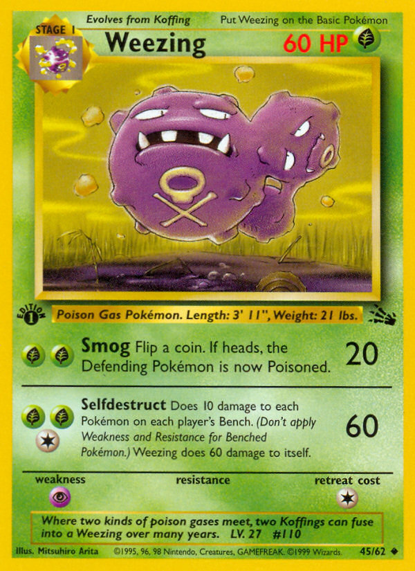 Weezing (45/62) [Fossil 1st Edition] - Evolution TCG