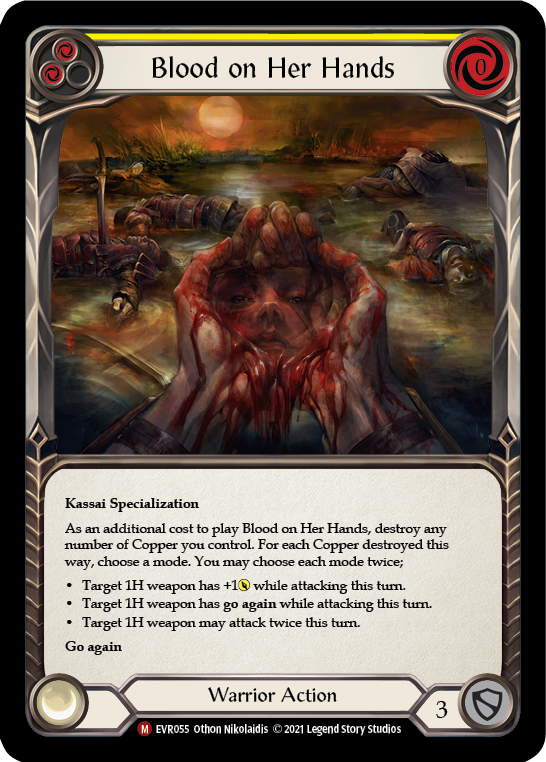 Blood on Her Hands [EVR055] (Everfest)  1st Edition Rainbow Foil - Evolution TCG