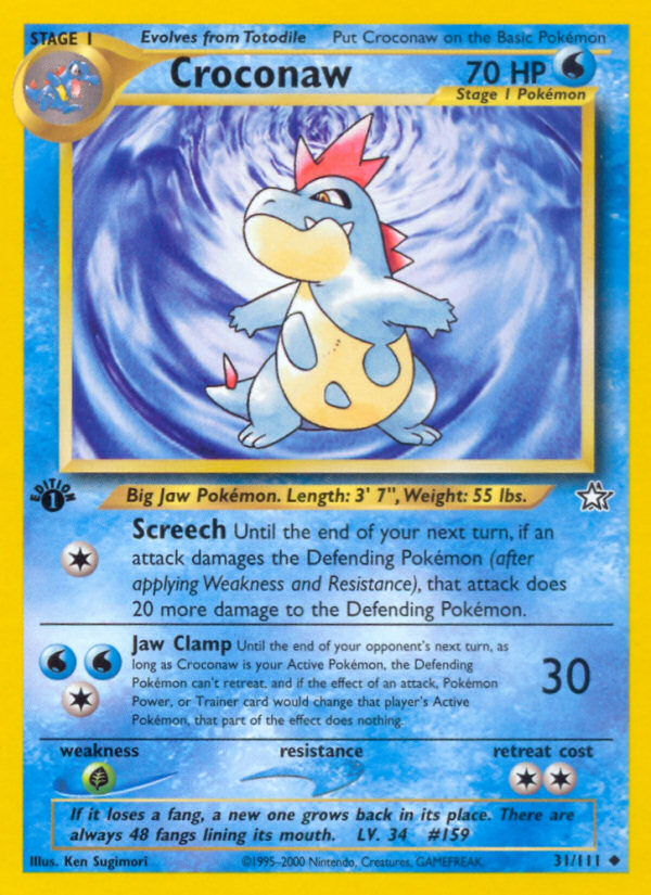 Croconaw (31/111) [Neo Genesis 1st Edition] - Evolution TCG