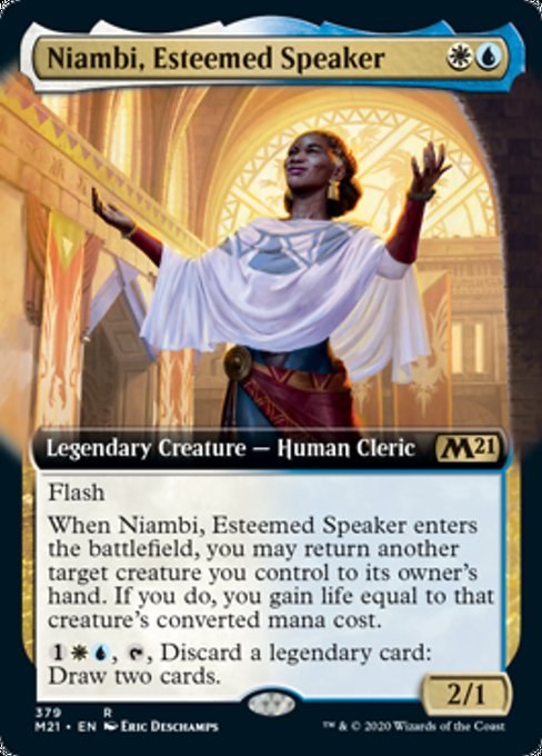 Niambi, Esteemed Speaker (Extended Art) [Core Set 2021] - Evolution TCG