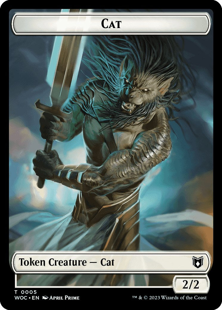 Cat (0005) // Human Double-Sided Token [Wilds of Eldraine Commander Tokens] - Evolution TCG