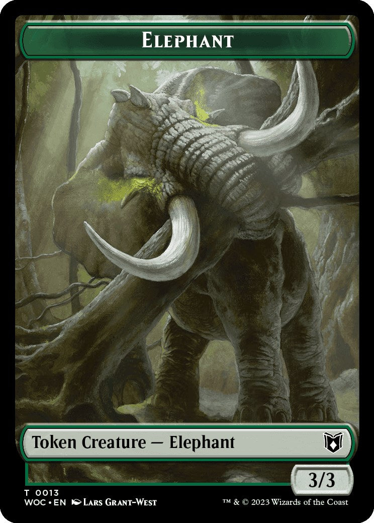 Elephant // Saproling Double-Sided Token [Wilds of Eldraine Commander Tokens] - Evolution TCG