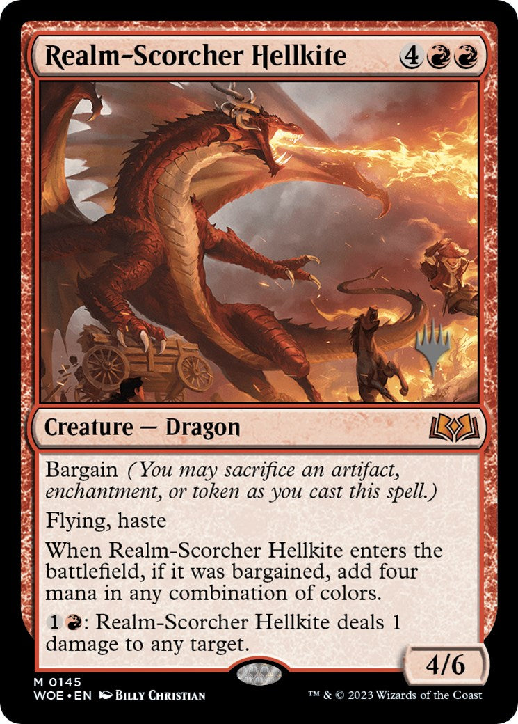 Realm-Scorcher Hellkite (Promo Pack) [Wilds of Eldraine Promos] - Evolution TCG