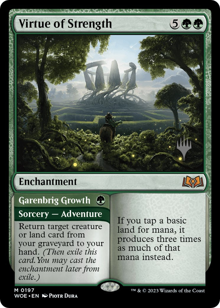 Virtue of Strength // Garenbrig Growth (Promo Pack) [Wilds of Eldraine Promos] - Evolution TCG