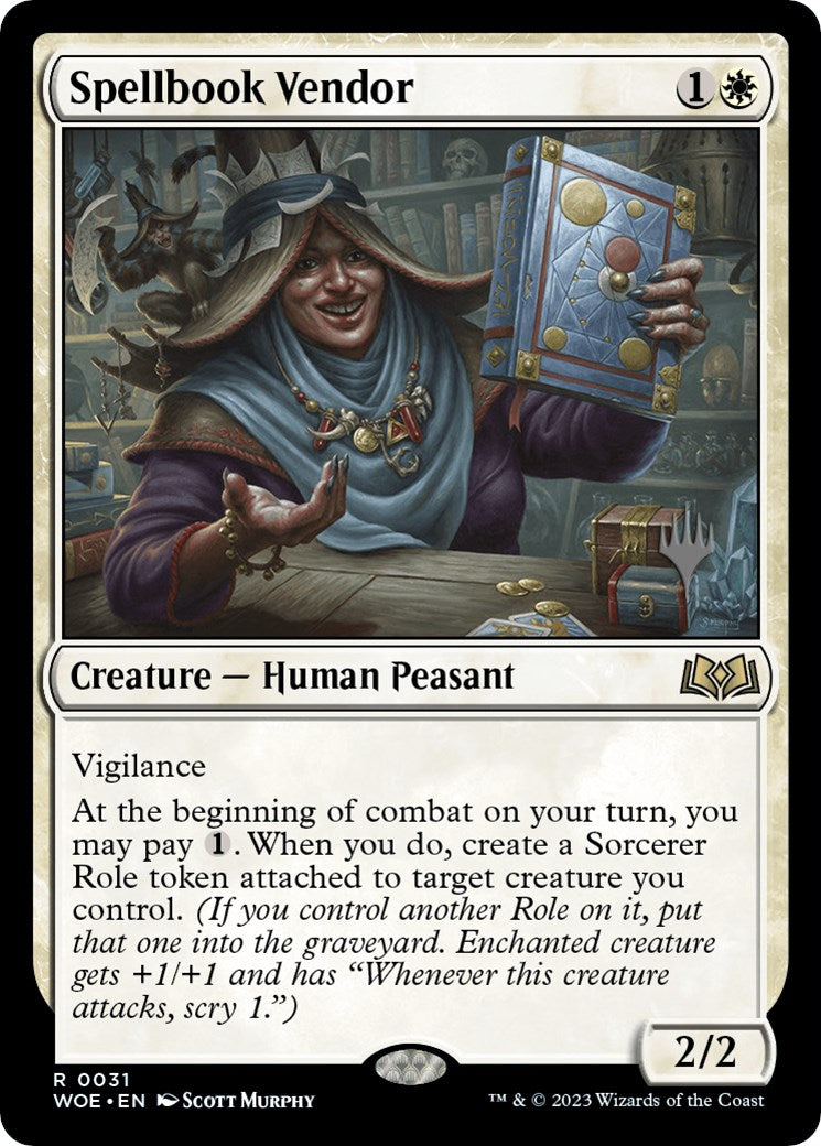 Spellbook Vendor (Promo Pack) [Wilds of Eldraine Promos] - Evolution TCG