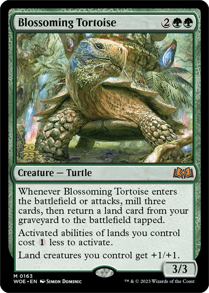 Blossoming Tortoise [Wilds of Eldraine Prerelease Promos] - Evolution TCG