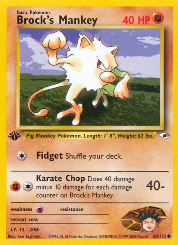 Brock's Mankey (68/132) [Gym Heroes 1st Edition] - Evolution TCG