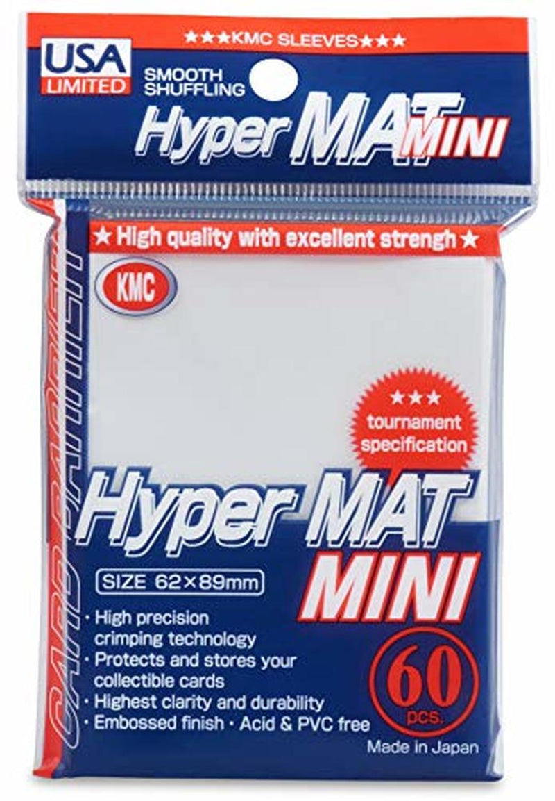 Pack of 60 KMC Mini Hyper Mat Sleeves - White - Evolution TCG