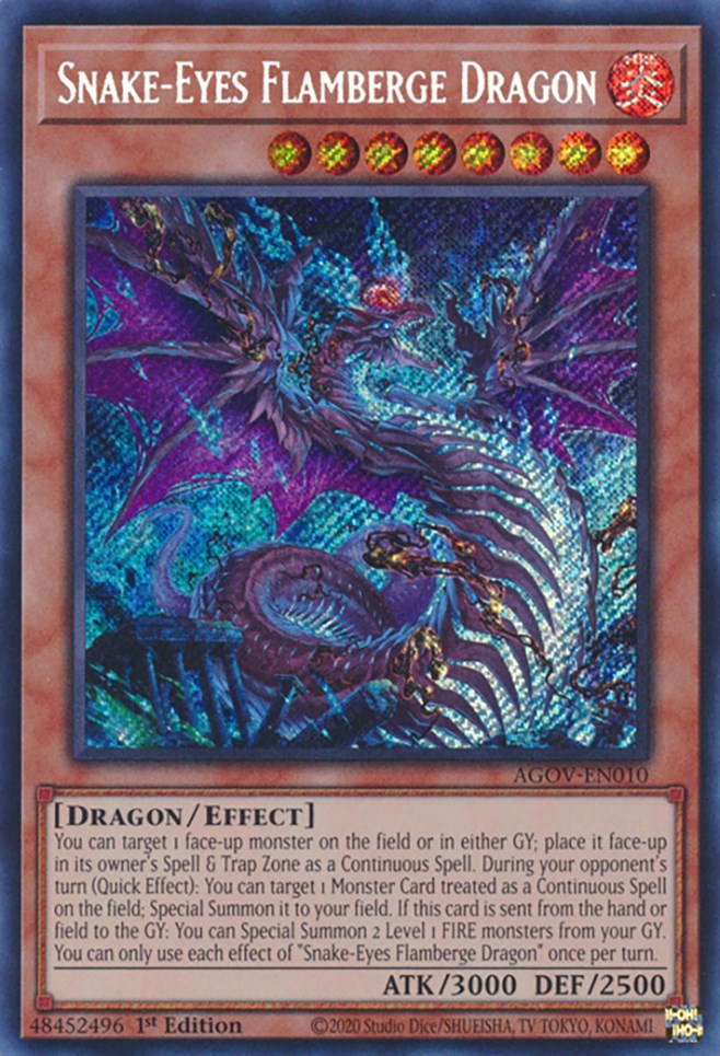 Snake-Eyes Flamberge Dragon [AGOV-EN010] Secret Rare - Evolution TCG