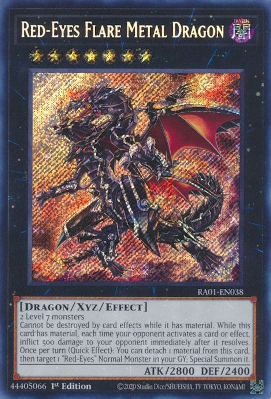 Red-Eyes Flare Metal Dragon [RA01-EN038] Secret Rare - Evolution TCG