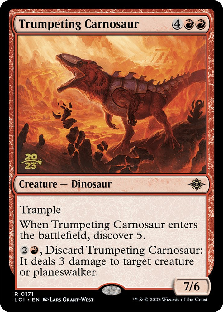 Trumpeting Carnosaur [The Lost Caverns of Ixalan Prerelease Cards] - Evolution TCG