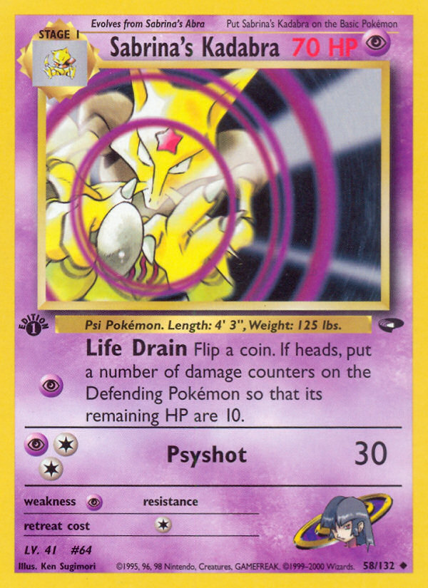 Sabrina's Kadabra (58/132) [Gym Challenge 1st Edition] - Evolution TCG