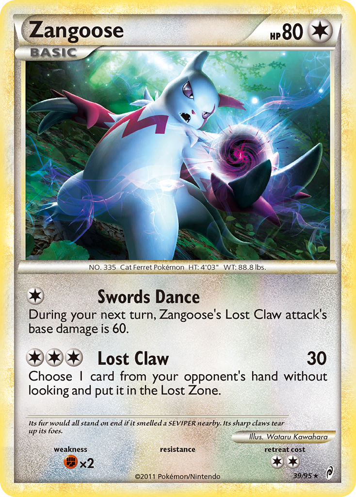 Zangoose (39/95) [HeartGold & SoulSilver: Call of Legends] - Evolution TCG