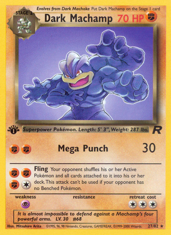 Dark Machamp (27/82) [Team Rocket 1st Edition] - Evolution TCG