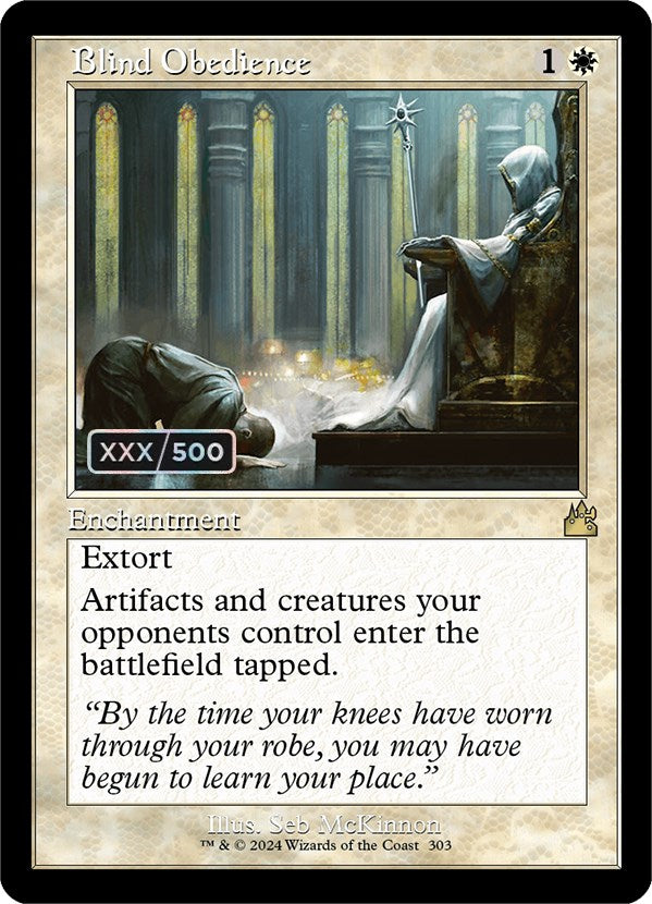 Blind Obedience (Retro) (Serialized) [Ravnica Remastered] - Evolution TCG