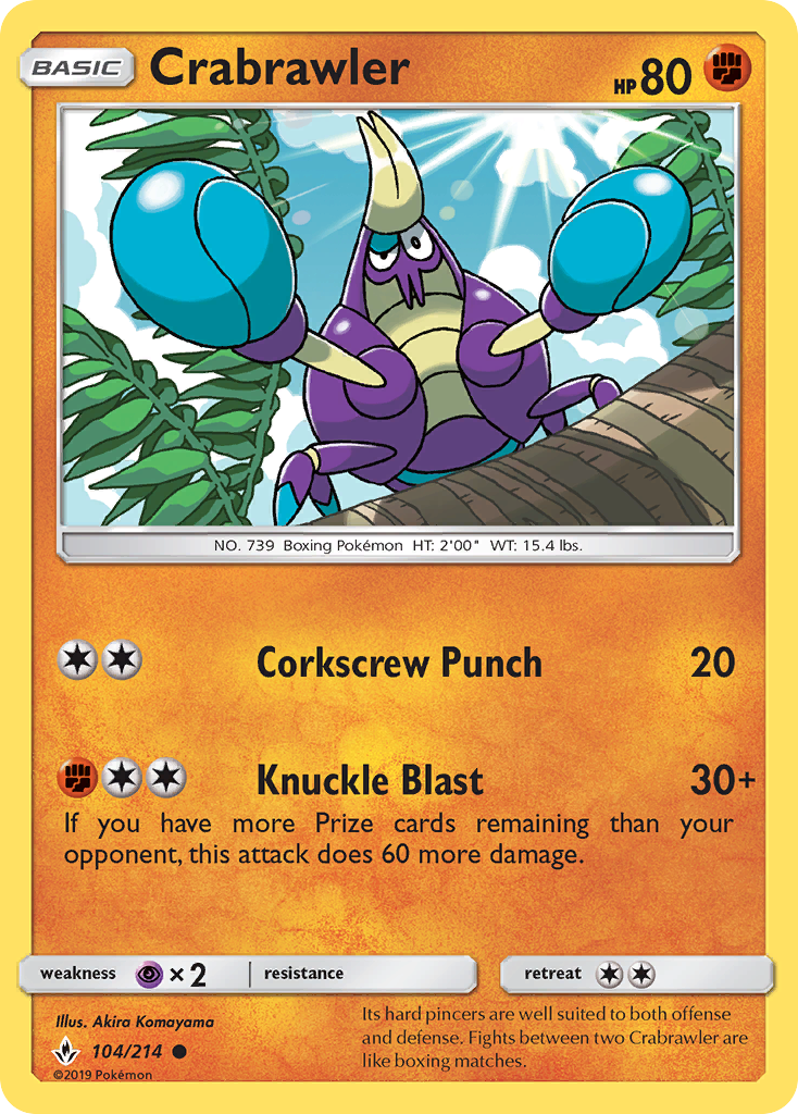 Crabrawler (104/214) [Sun & Moon: Unbroken Bonds] - Evolution TCG