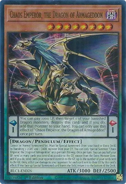 Chaos Emperor, the Dragon of Armageddon [BLC1-EN026] Ultra Rare - Evolution TCG