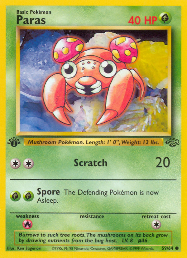 Paras (59/64) [Jungle 1st Edition] - Evolution TCG