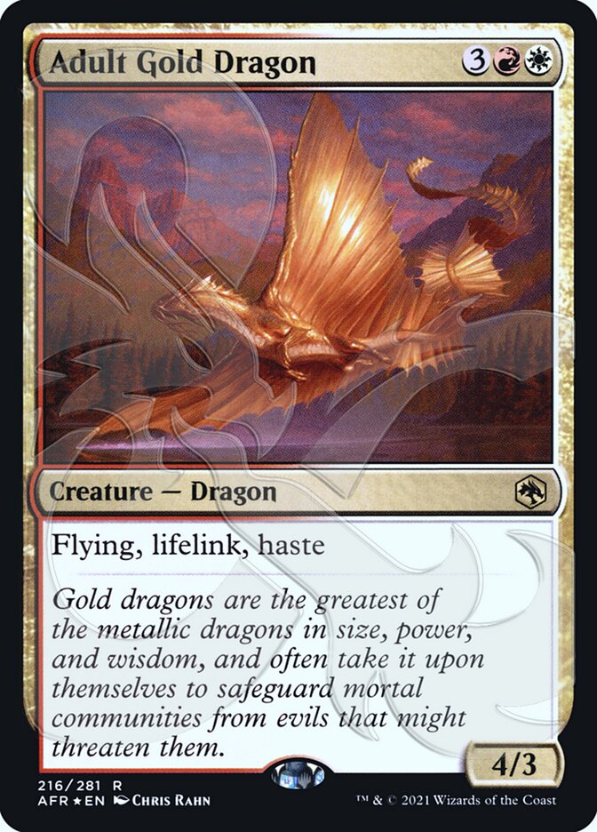 Adult Gold Dragon (Ampersand Promo) [Dungeons & Dragons: Adventures in the Forgotten Realms Promos] - Evolution TCG
