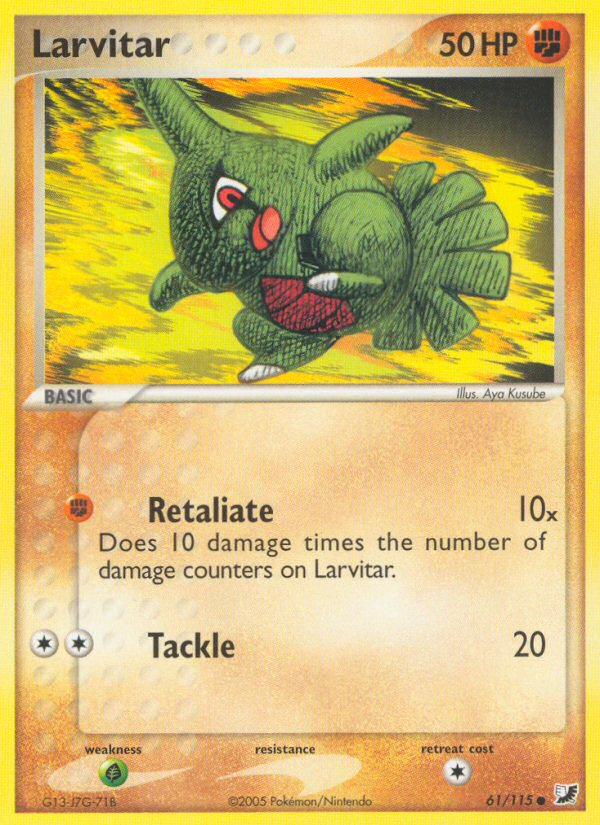 Larvitar (61/115) [EX: Unseen Forces] - Evolution TCG