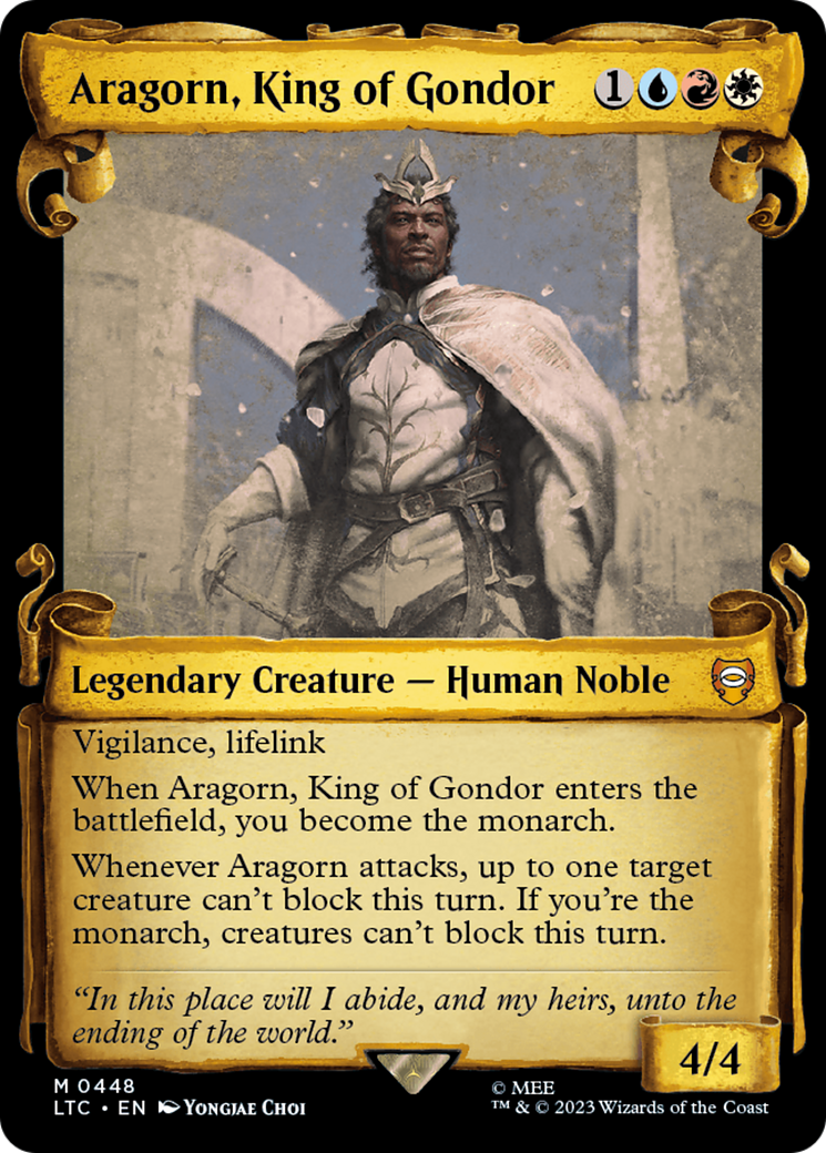 Aragorn, King of Gondor [The Lord of the Rings: Tales of Middle-Earth Commander Showcase Scrolls] - Evolution TCG