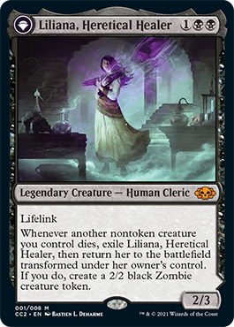 Liliana, Heretical Healer // Liliana, Defiant Necromancer [Commander Collection: Black] - Evolution TCG
