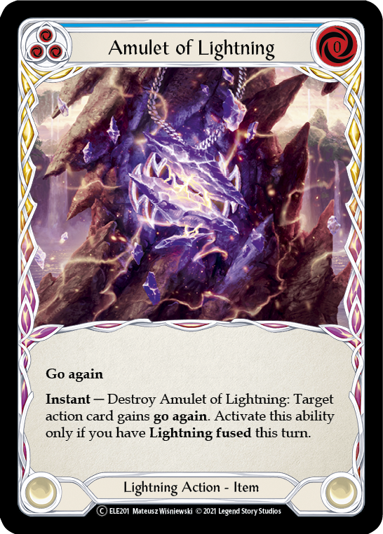 Amulet of Lightning [U-ELE201] (Tales of Aria Unlimited)  Unlimited Rainbow Foil - Evolution TCG