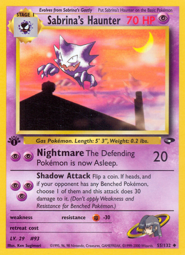 Sabrina's Haunter (55/132) [Gym Challenge 1st Edition] - Evolution TCG
