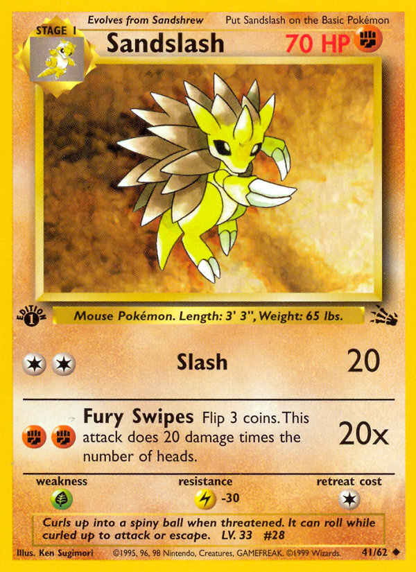 Sandslash (41/62) [Fossil 1st Edition] - Evolution TCG