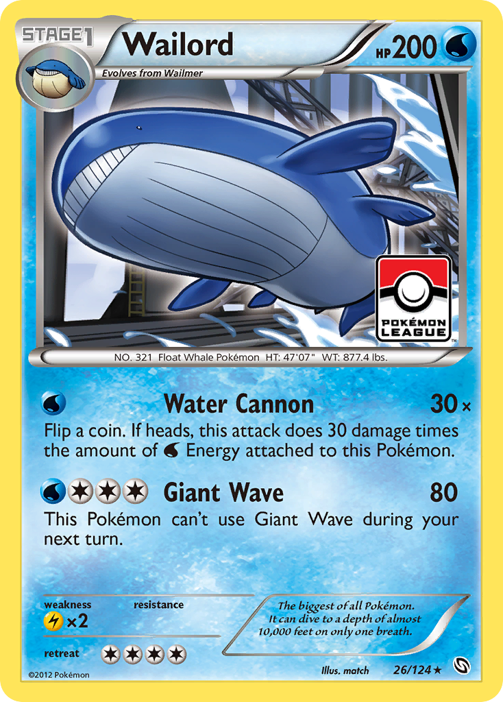 Wailord (26/124) [Black & White: Dragons Exalted] - Evolution TCG
