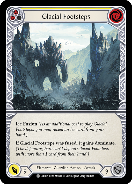 Glacial Footsteps (Yellow) [ELE017] (Tales of Aria)  1st Edition Rainbow Foil - Evolution TCG