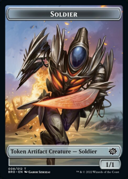 Powerstone // Soldier (008) Double-Sided Token [The Brothers' War Tokens] - Evolution TCG
