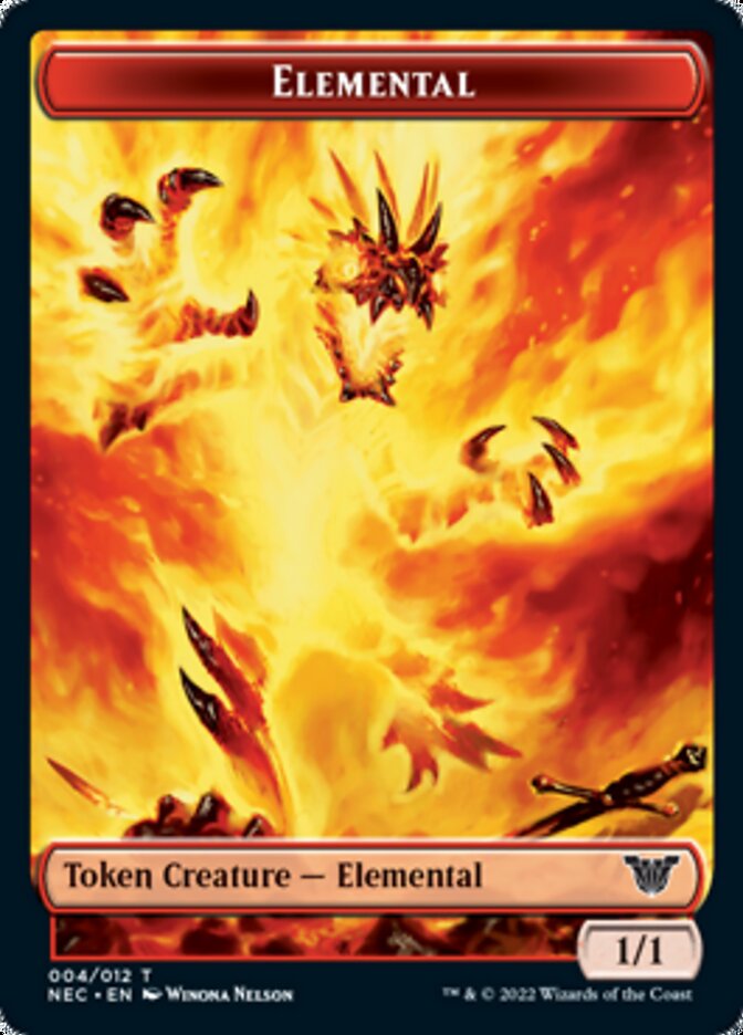 Elemental // Spirit (009) Double-sided Token [Kamigawa: Neon Dynasty Commander Tokens] - Evolution TCG