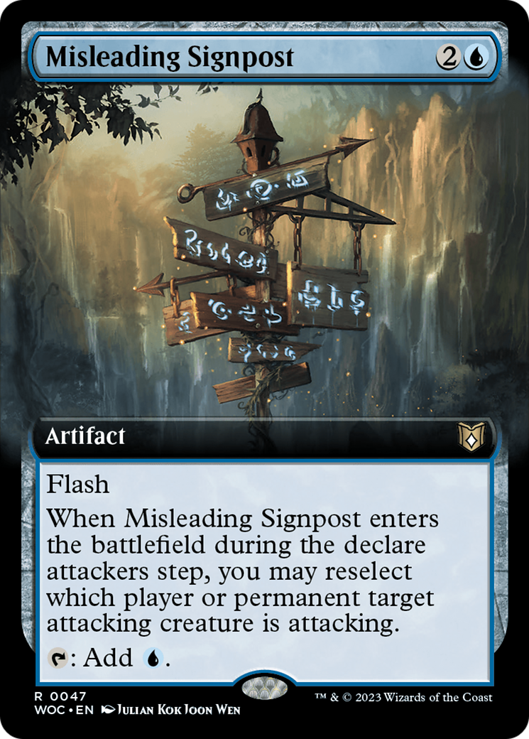 Misleading Signpost (Extended Art) [Wilds of Eldraine Commander] - Evolution TCG