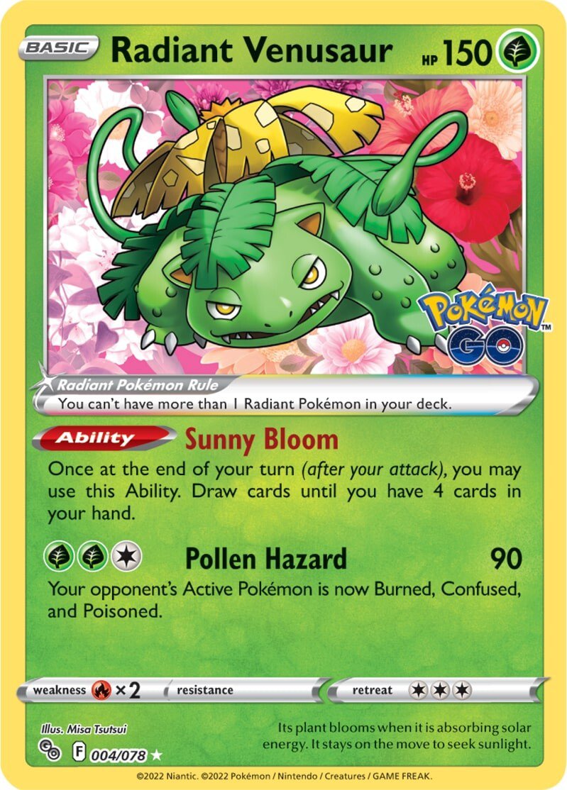 Radiant Venusaur (004/078) [Pokémon GO] - Evolution TCG