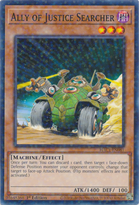 Ally of Justice Searcher (Duel Terminal) [HAC1-EN081] Common - Evolution TCG