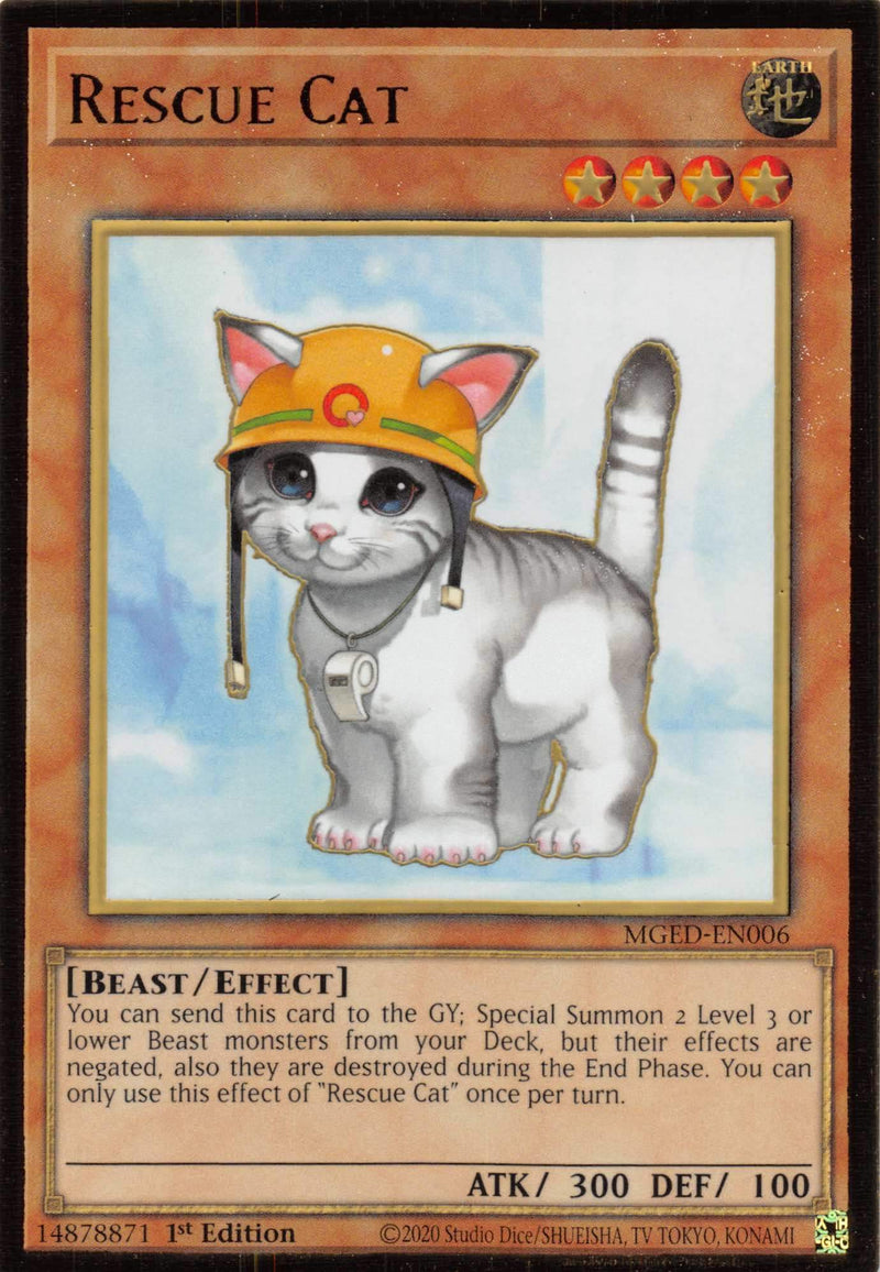 Rescue Cat [MGED-EN006] Gold Rare - Evolution TCG