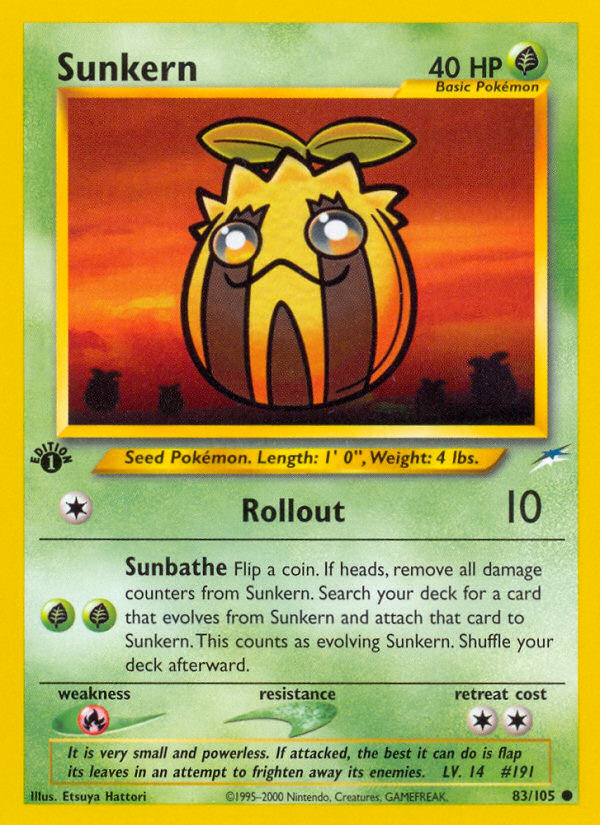 Sunkern (83/105) [Neo Destiny 1st Edition] - Evolution TCG