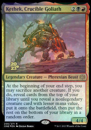 Kethek, Crucible Goliath [Phyrexia: All Will Be One Prerelease Promos] - Evolution TCG