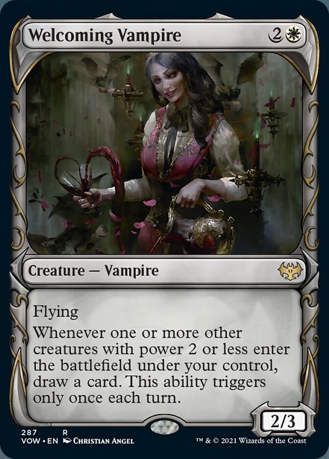 Welcoming Vampire (Showcase Fang Frame) [Innistrad: Crimson Vow] - Evolution TCG